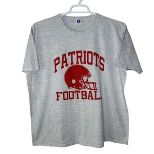 Vintage Russell Athletic Patriots‎ Football Shirt Men XL Gray Red Athletic USA